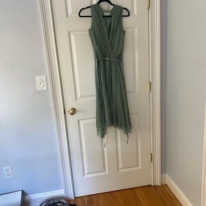 Chic High Low Dress in Soft Green